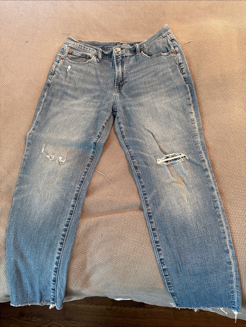 GAP Blue Denim Jeans with Gold Button Detail